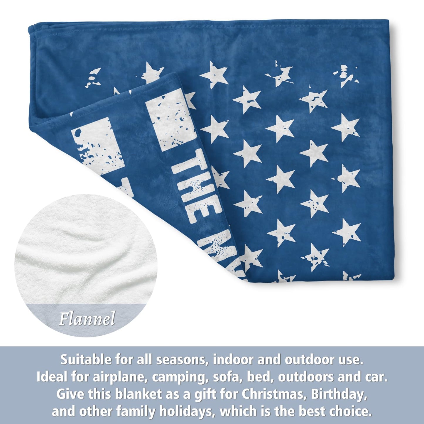 musaecoin Husband Birthday Gift- American Flag Blanket with The Man The Myth The Legend- Anniversary Birthday Gifts for Husband, Soft Useful Blanket Throw for Bed Sofa Car Napping Camping, 60”×50”