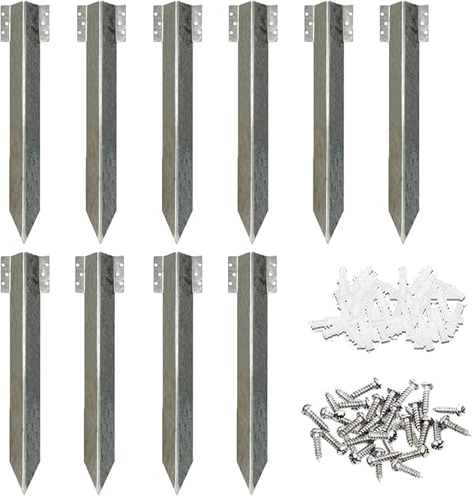 Metal Sleeper Stake,10pcs 15 Inch Landscap Edging Anchoring Spikes,Fixing Pegs for Driveway Path Railway Edging,Garden Decor Fixing Brackets
