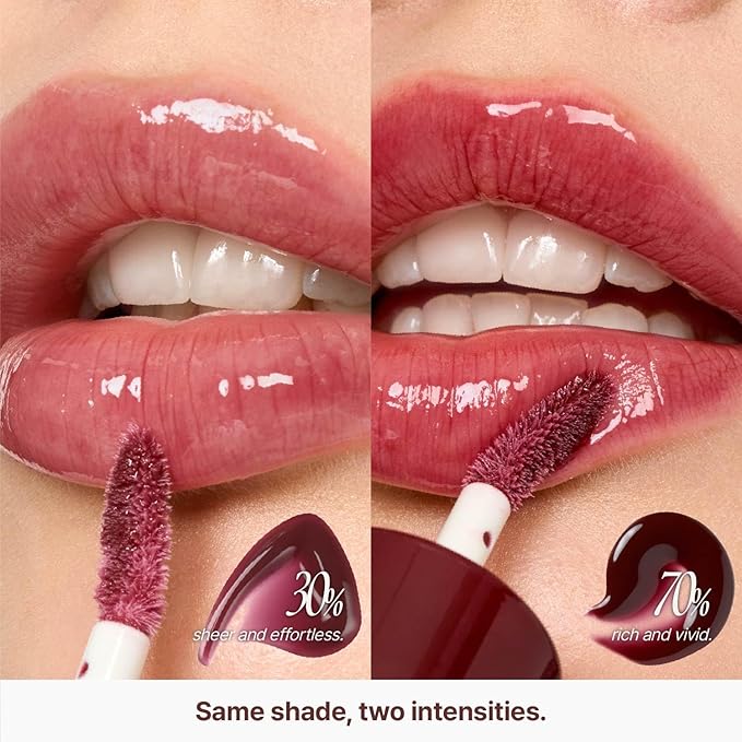 fwee 3D Voluming Gloss 70% (Rich) | Rozy 70% | High Shine, Non-Sticky Lip Gloss for Makeup | Long-Lasting, Moisturizing Gel Formula | 30%, 70% Pigment Options | 5.3g