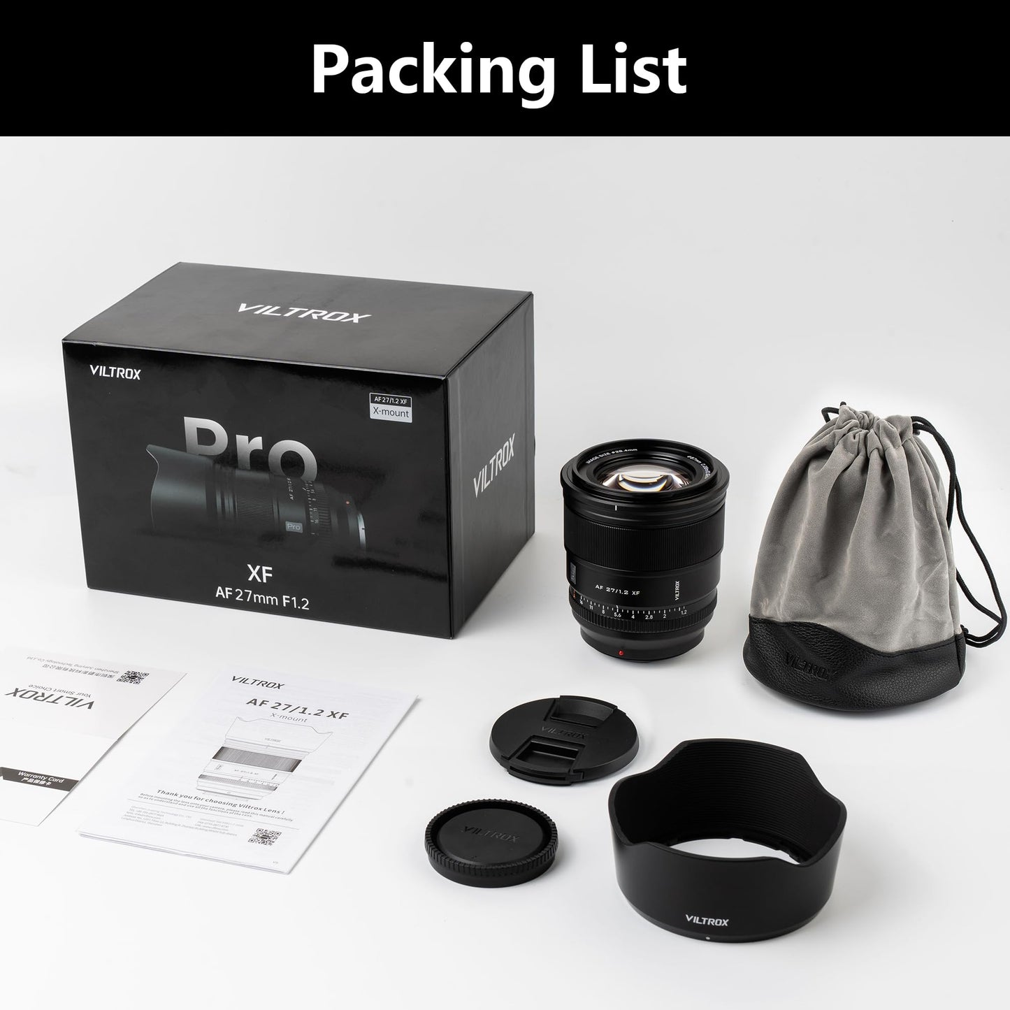 VILTROX AF 27mm F1.2 Pro XF Lens for Fujifilm X-H2S X-H2 X-T5 X-T4 X-T3 X-S20 X-T30 II X-T200 Mirrorless Cameras