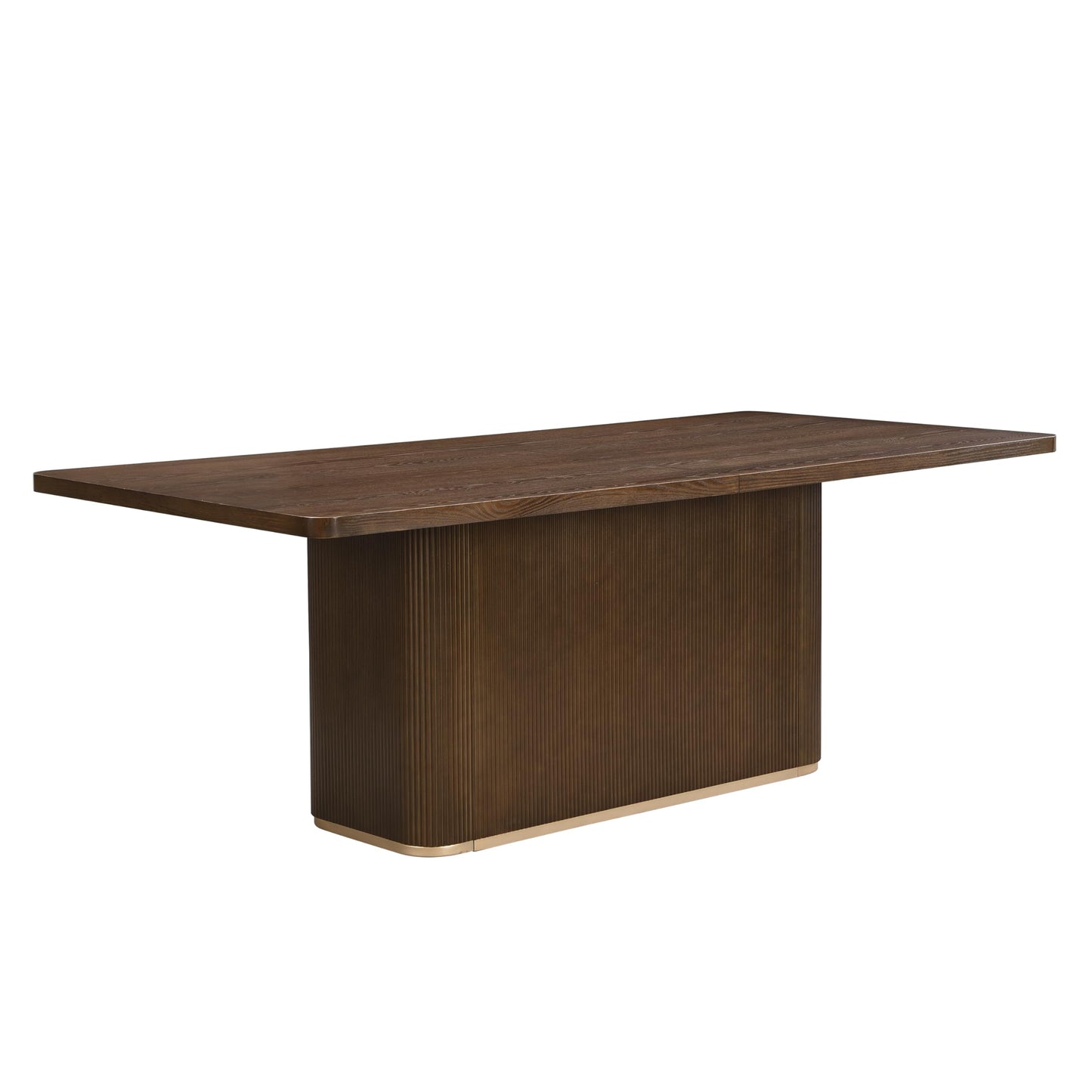 Christopher Knight Home Scout 84 Inch Dining Table for 6 People, Modern Kitchen Table with Pillar Legs, Wooden Rectangular Spacious Dinner Furniture for Dining Room, Home Office, Walnut