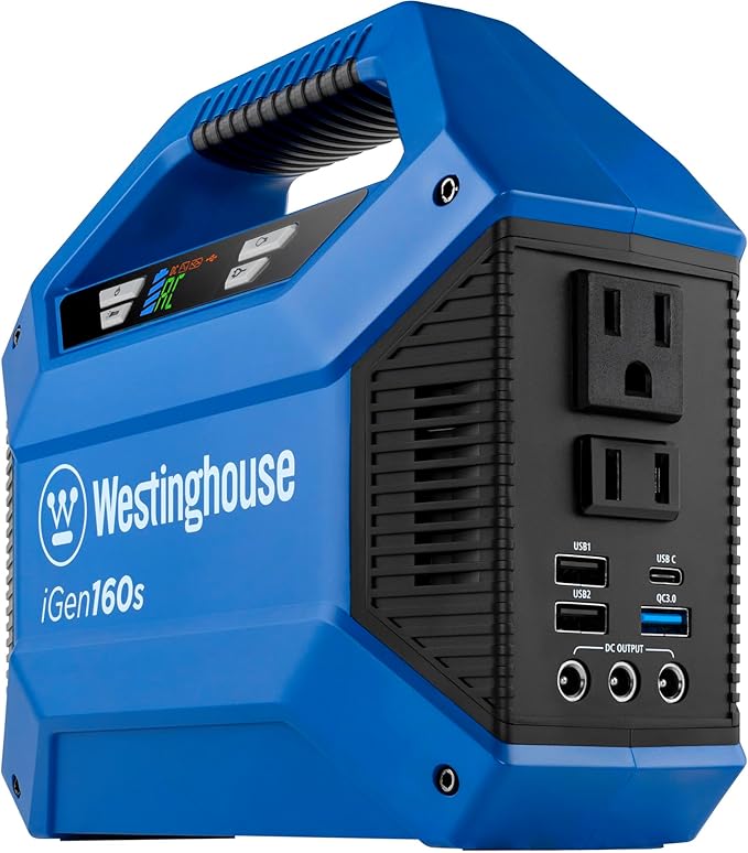 Westinghouse 155Wh 150 Peak Watt Portable Power Station & Solar Generator, Modified Sine Wave AC Outlet, Backup Lithium Ba...