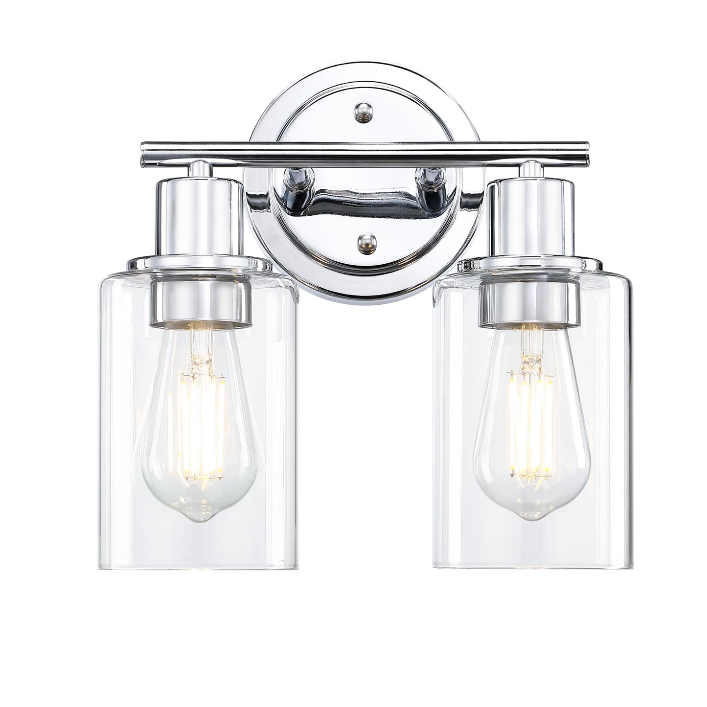 2-Light Chrome Bathroom Vanity Light Fixture Over Mirror,Chrome Vanity Lights for Bathrooms,2 Bulb Bathroom Wall Light Over Sink