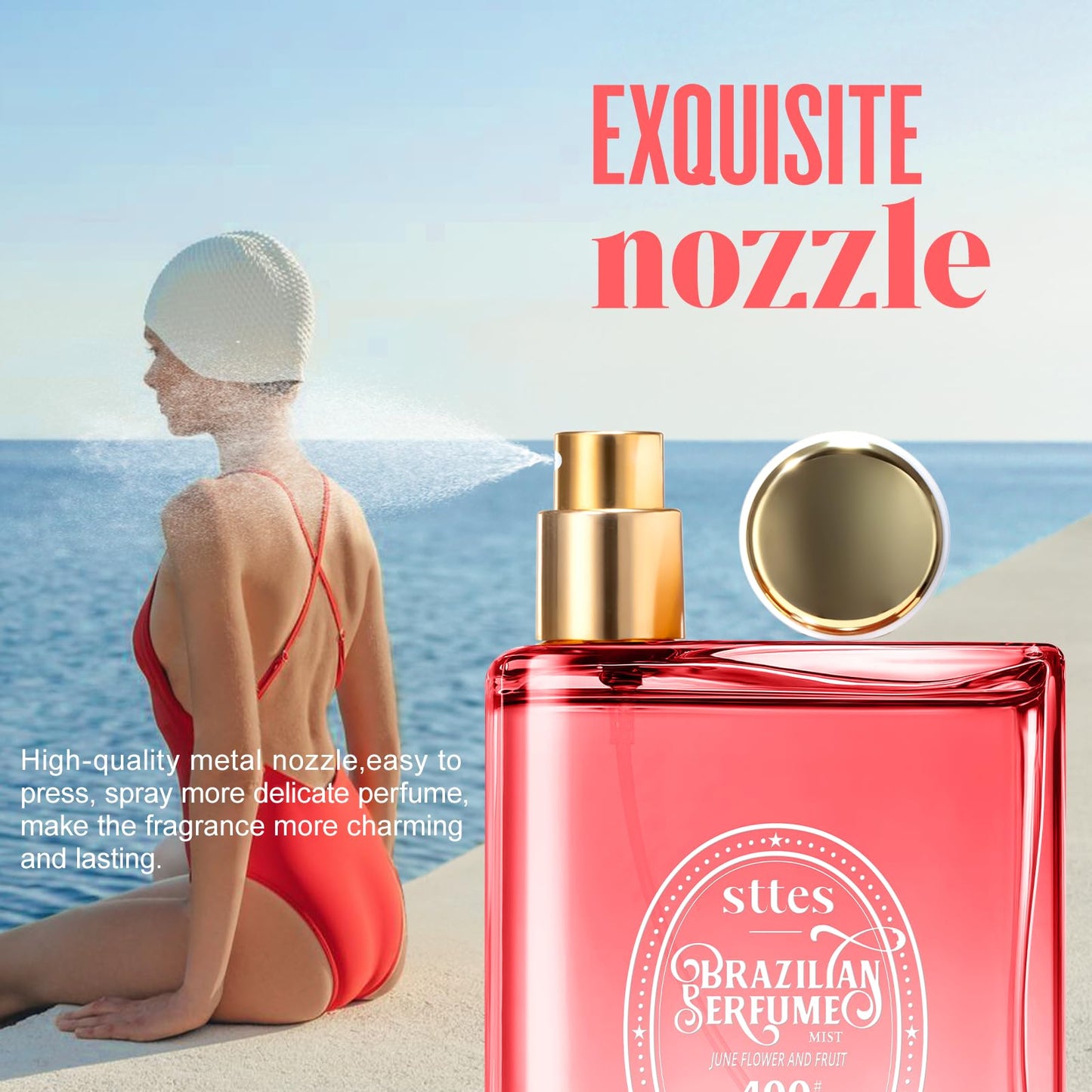 Sttes Perfume 400# (June Flower Fruit) - Eau de Perfume 100ml (3.4fl oz) Flower Fruit Gourmet Tune (Vanilla + Plum + Jasmine + Woody Tone)