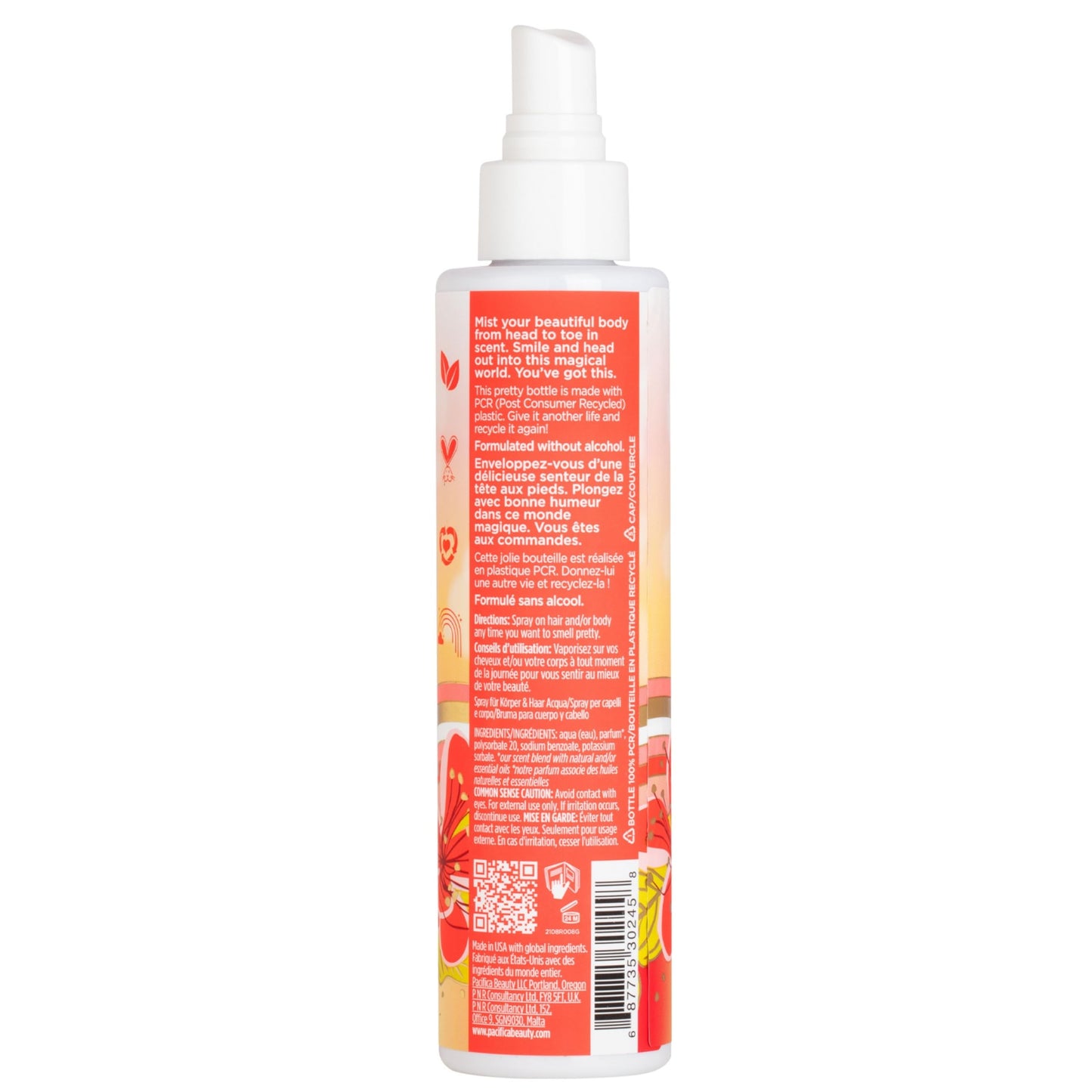 Pacifica Hawaiian Ruby Guava Hair Perfume & Body Fragrance Spray Mist - Body Mist Fragrance w/ Grapefruit, Patchouli, Sugar Notes & Geranium Clean Beauty Alcohol-Free, Vegan & Cruelty-Free, 6 oz