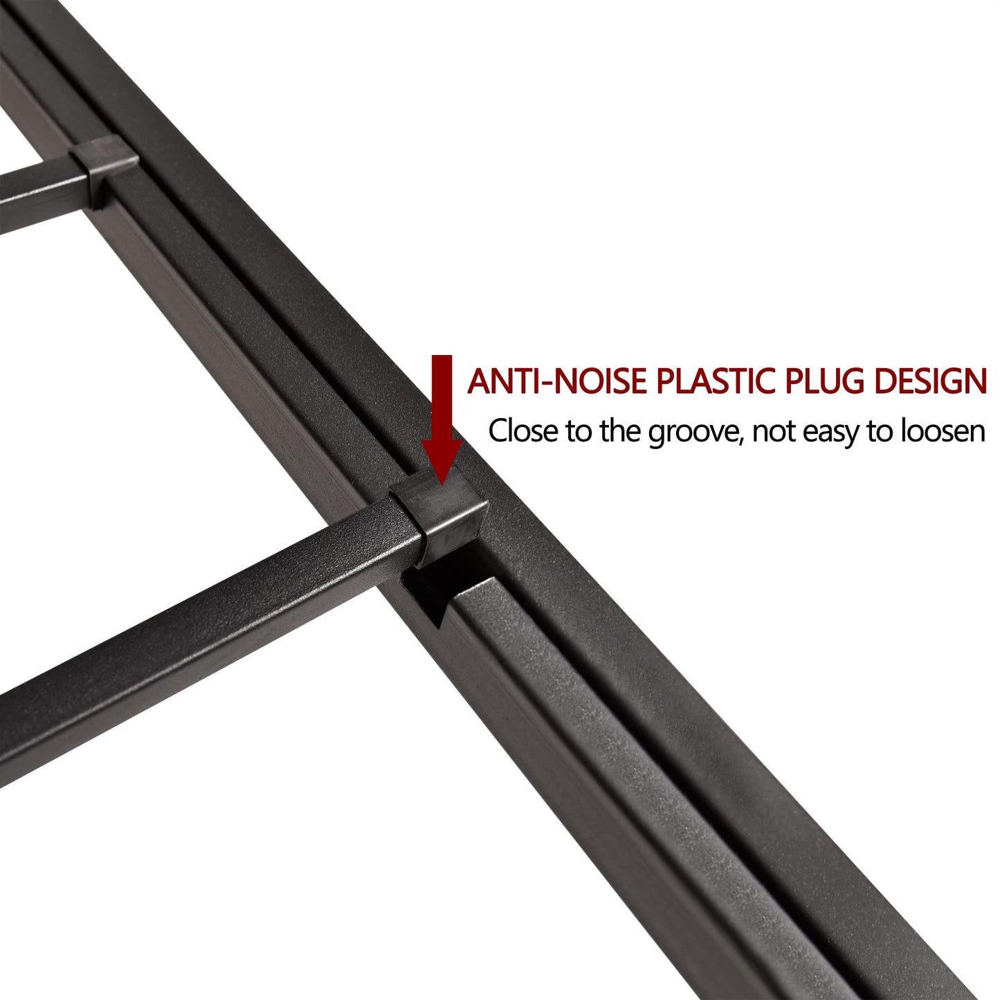 LUMISOL Queen Canopy Bed Frame, Metal Canopy Bed Frame wit Headboard & Footboard, Easy Assembly, Noise Free, Black