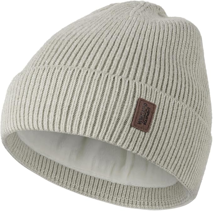 Wmcaps Winter Beanie for Men Women, Fleece Lined Beanie Soft Warm Knit Hat Ski Stocking Cuffed Cap