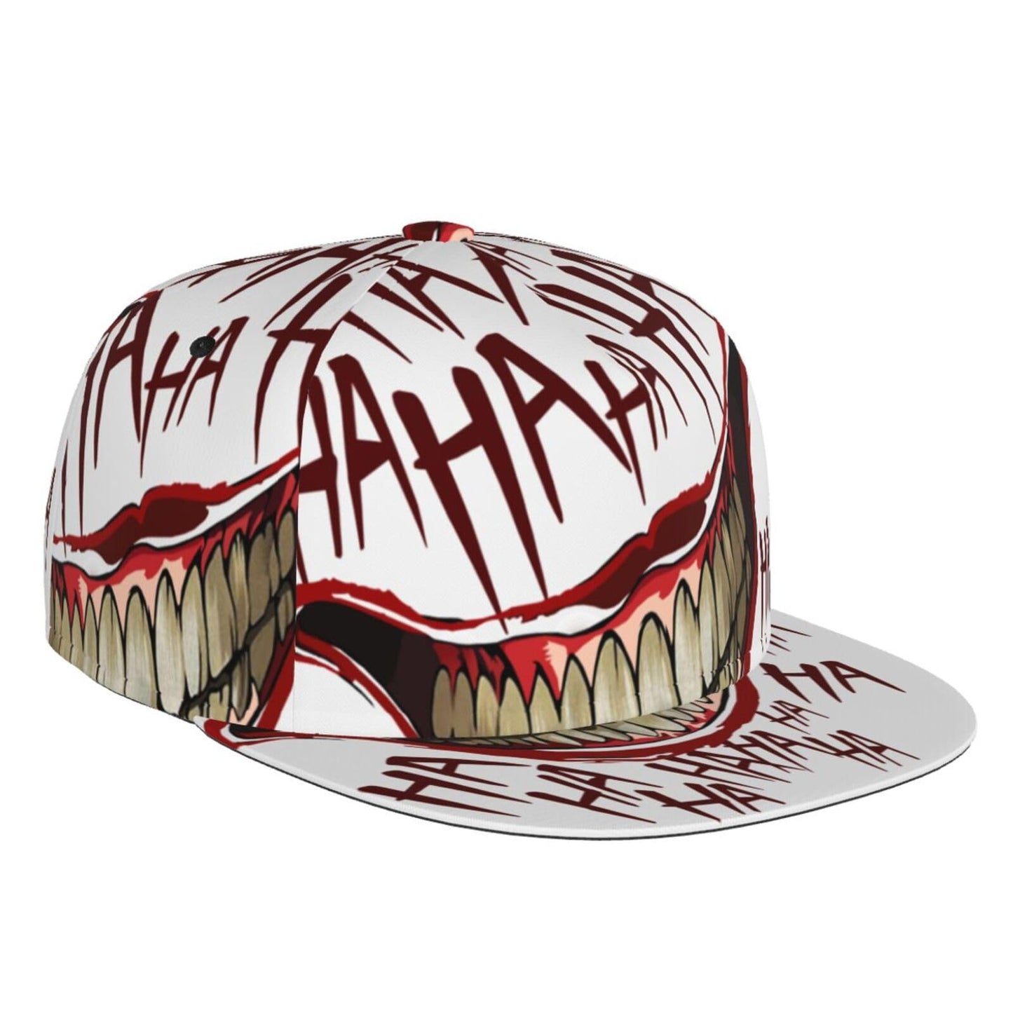 Funny Hahaha Unisex 3D Printing Classic Baseball Cap Snapback Flat Bill Hip Hop Hats Black