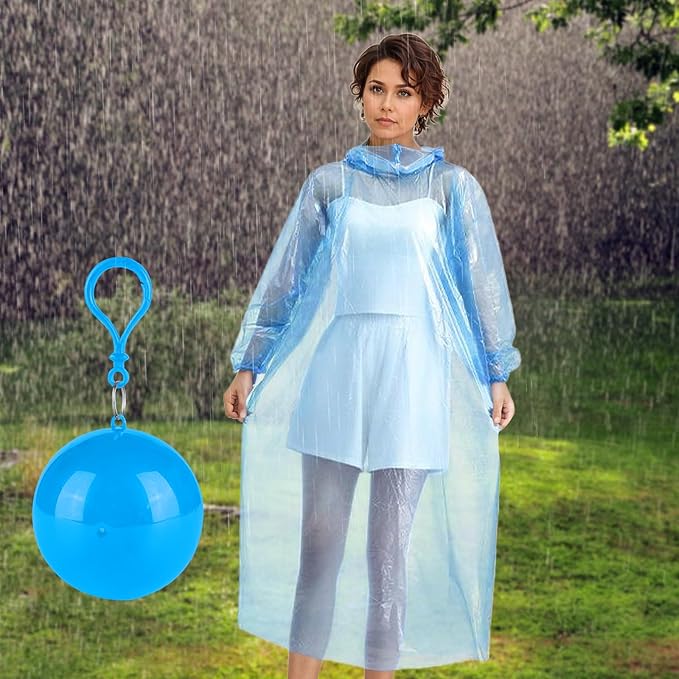 1PCS Portable Emergency Raincoat Ball,Windproof and Rainproof for Travel, Festivals,Theme Parks,Camping and Outdoor Use