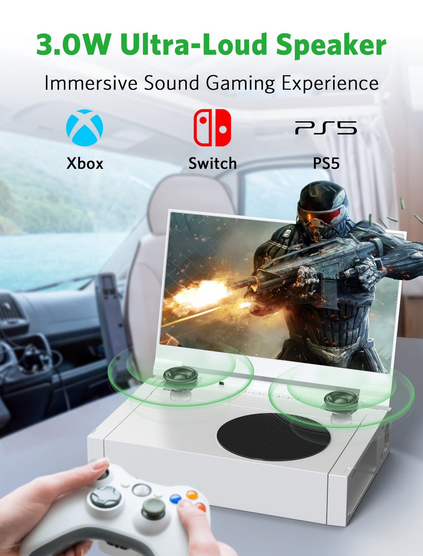 Depgi 14 Portable Monitor For Xbox Series S (Not Included), 60Hz 1080P Hd Ips Portable Gaming Monitor With Remote Control,Portab