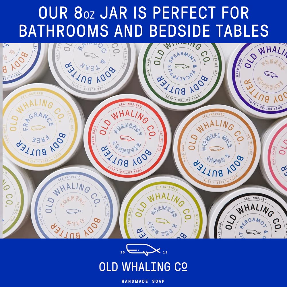 Old Whaling Co Coastal Calm Body Butter 2 Pack - Soothing Cream with Shea Butter, Aloe and Sunflower Oil - Coastal Grass, Driftw