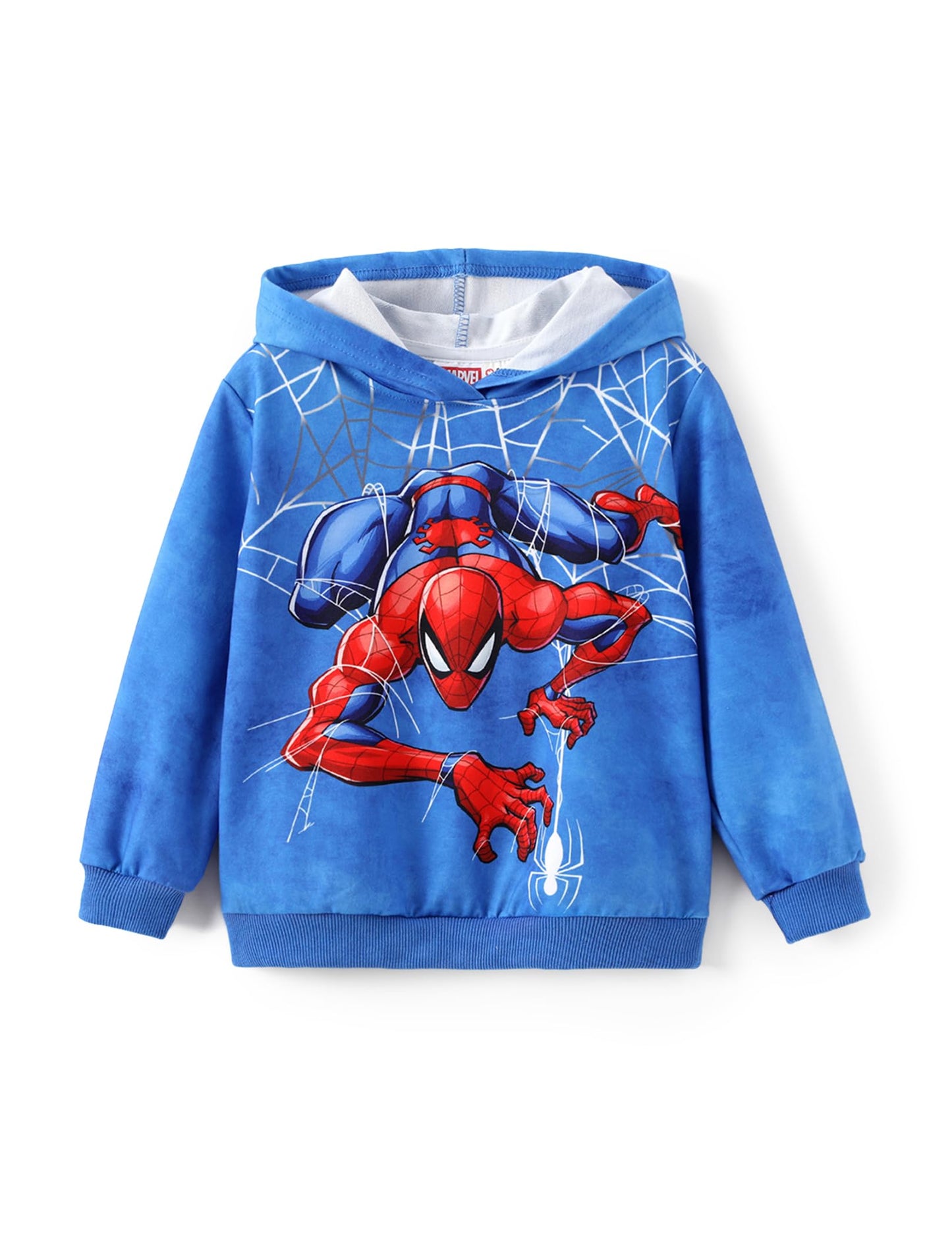 Marvel Spiderman Hoodie Sweatshirt Toddler Boys Cute Graphic Pullover Tops Kids Comfort Clothes for Birthday Gift Party Casual Outfit Blue 3-4T
