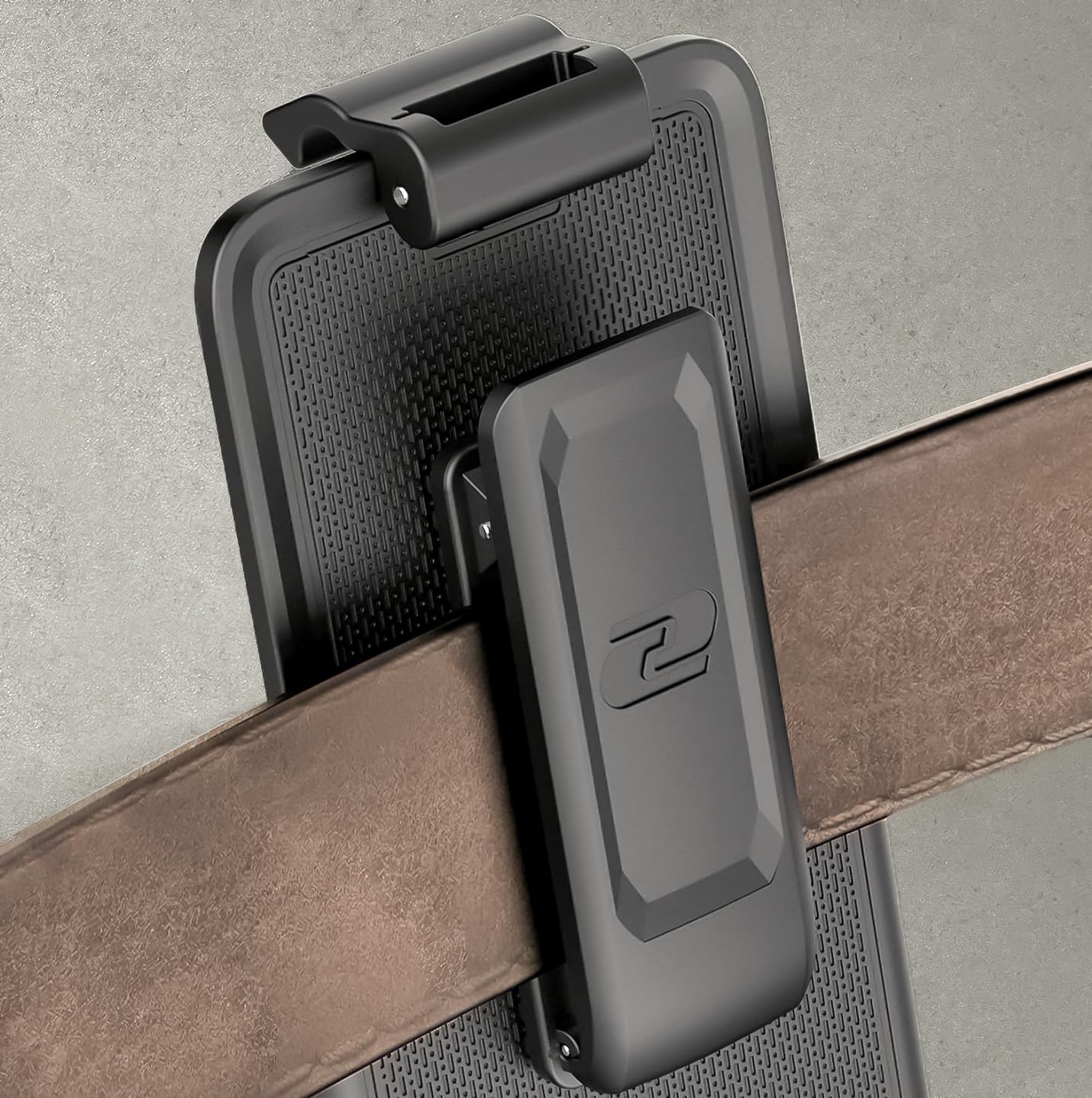 Protective Belt Case Designed For Iphone 15 With Holster Clip [Rebel Series] Shockproof Heavy Duty Cover With Phone Holder (Blac