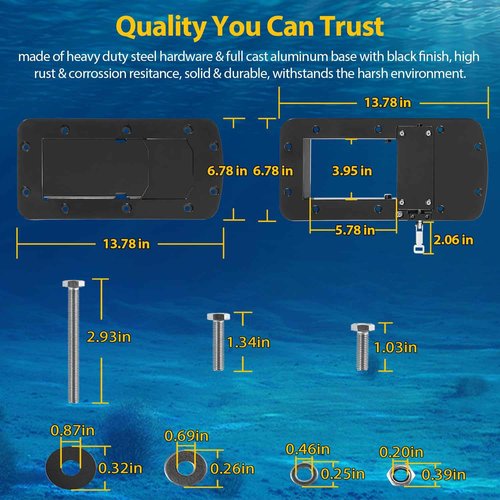 DearChan 8M0092064 Xi Series Quick Release Mounting Bracket Kit for MotorGuide Xi5 Trolling Motors, black