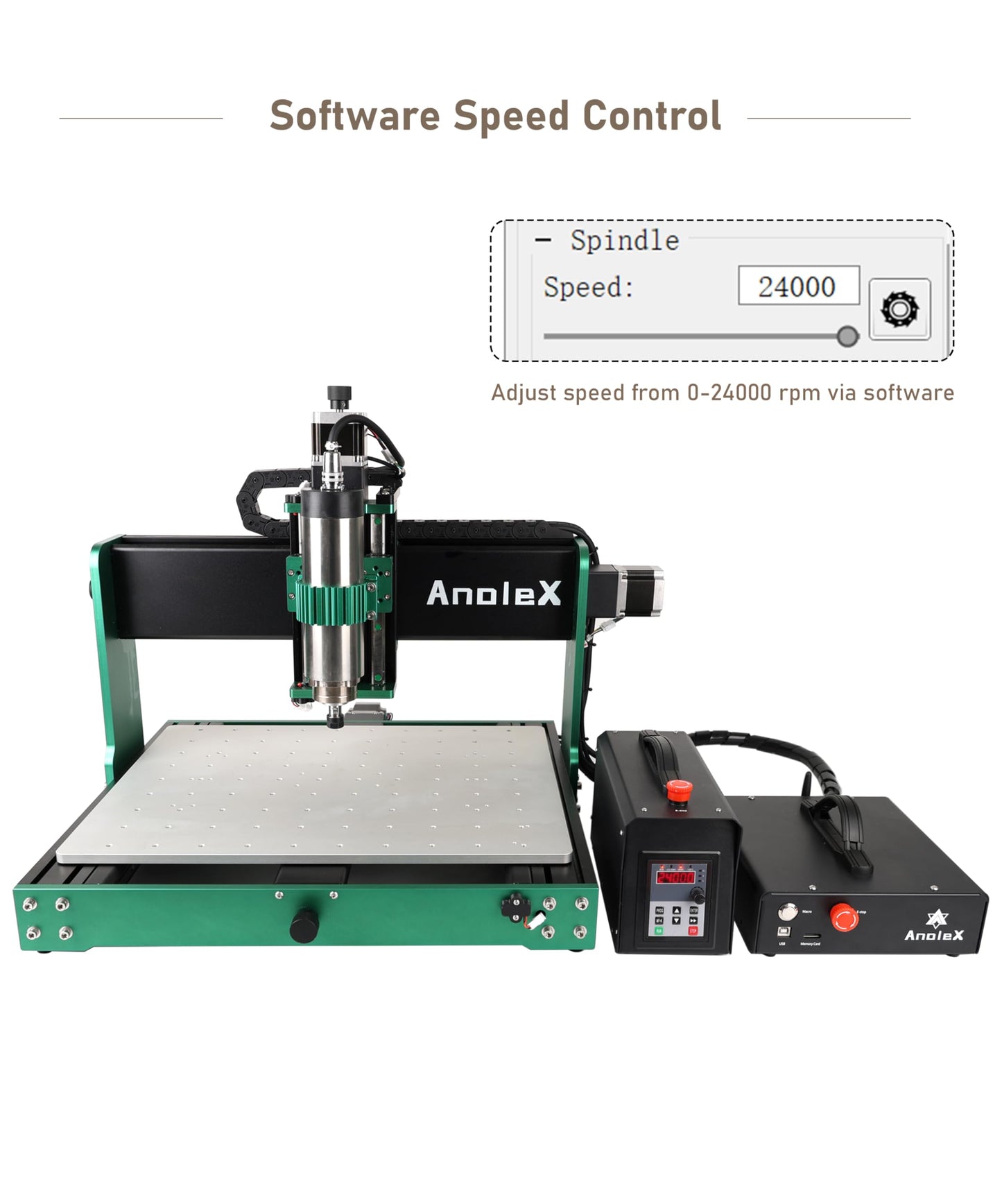 AnoleX 1.5KW CNC Spindle Motor Kits SP-15A, Adjustable Speed Φ65mm Air Cooled VFD Spindle with ER11 Collets for CNC Router Machine