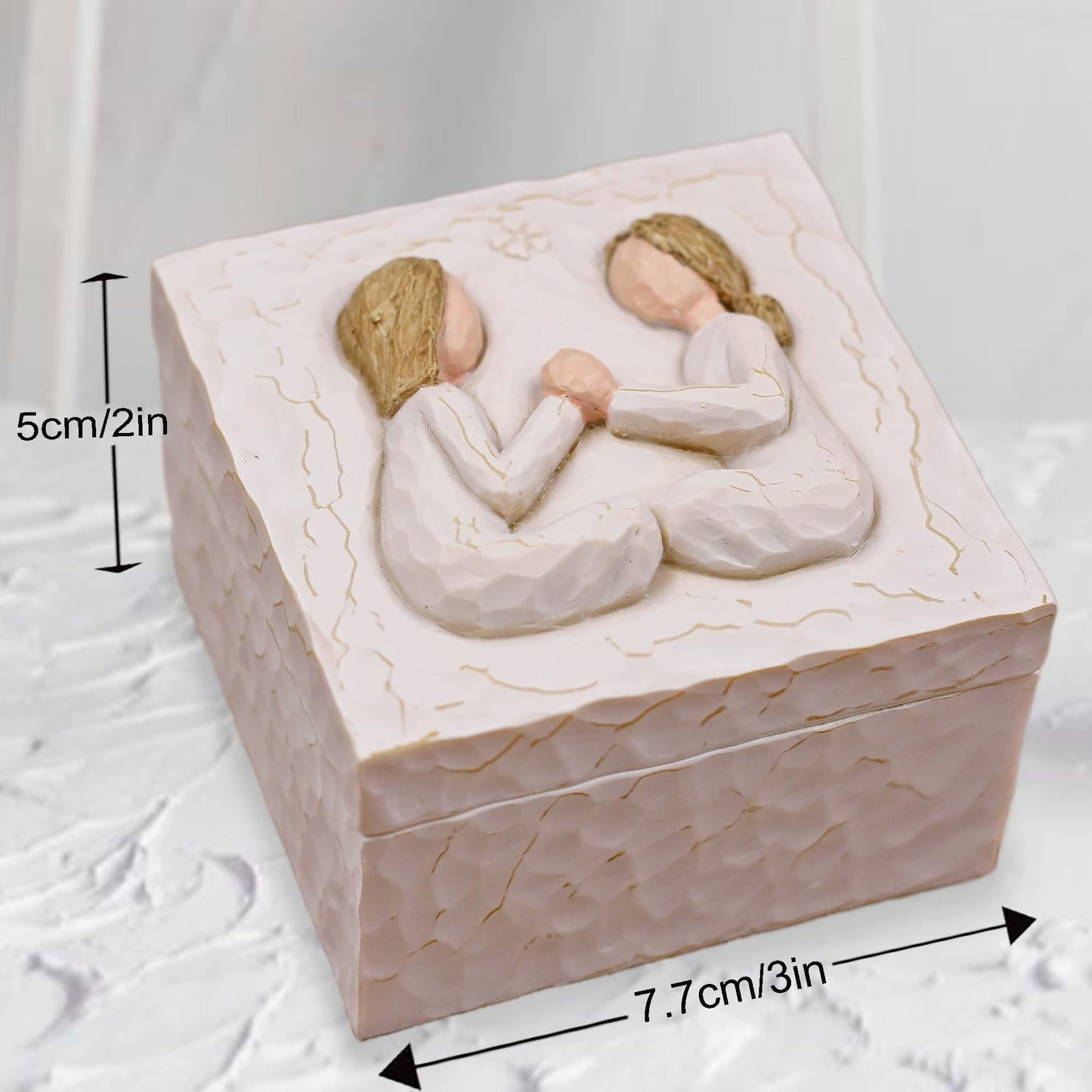 AcowSpt Birthday Gifts for Women, Sister Gifts, Friendship Gift, Best Friend Gift, Sculpted Hand-Painted Keepsake Box