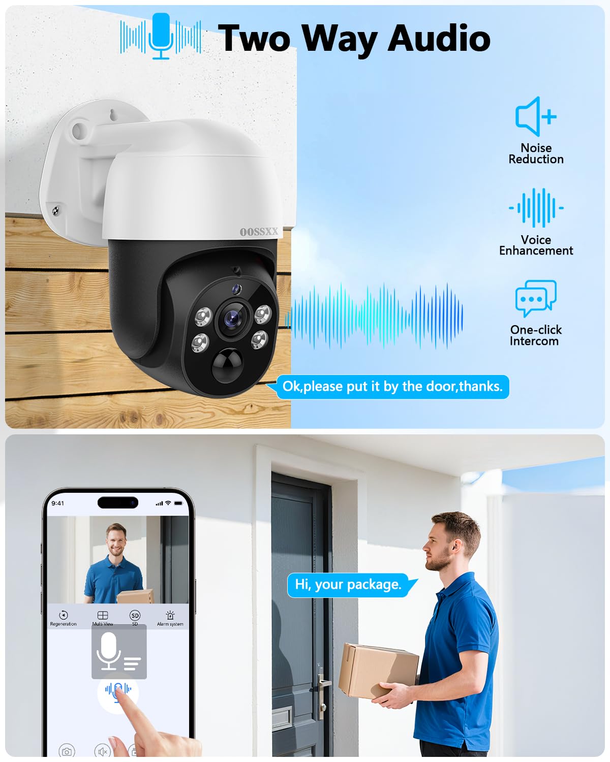 (2026 New) 4K PoE PTZ Security Camera System, 8CH NVR with 3TB HDD, 4 Bullet & 4 PTZ Cameras, Auto Tracking, 130° Wide Angle, 2-Way Audio, PIR AI Human Detection, No Monthly Fee