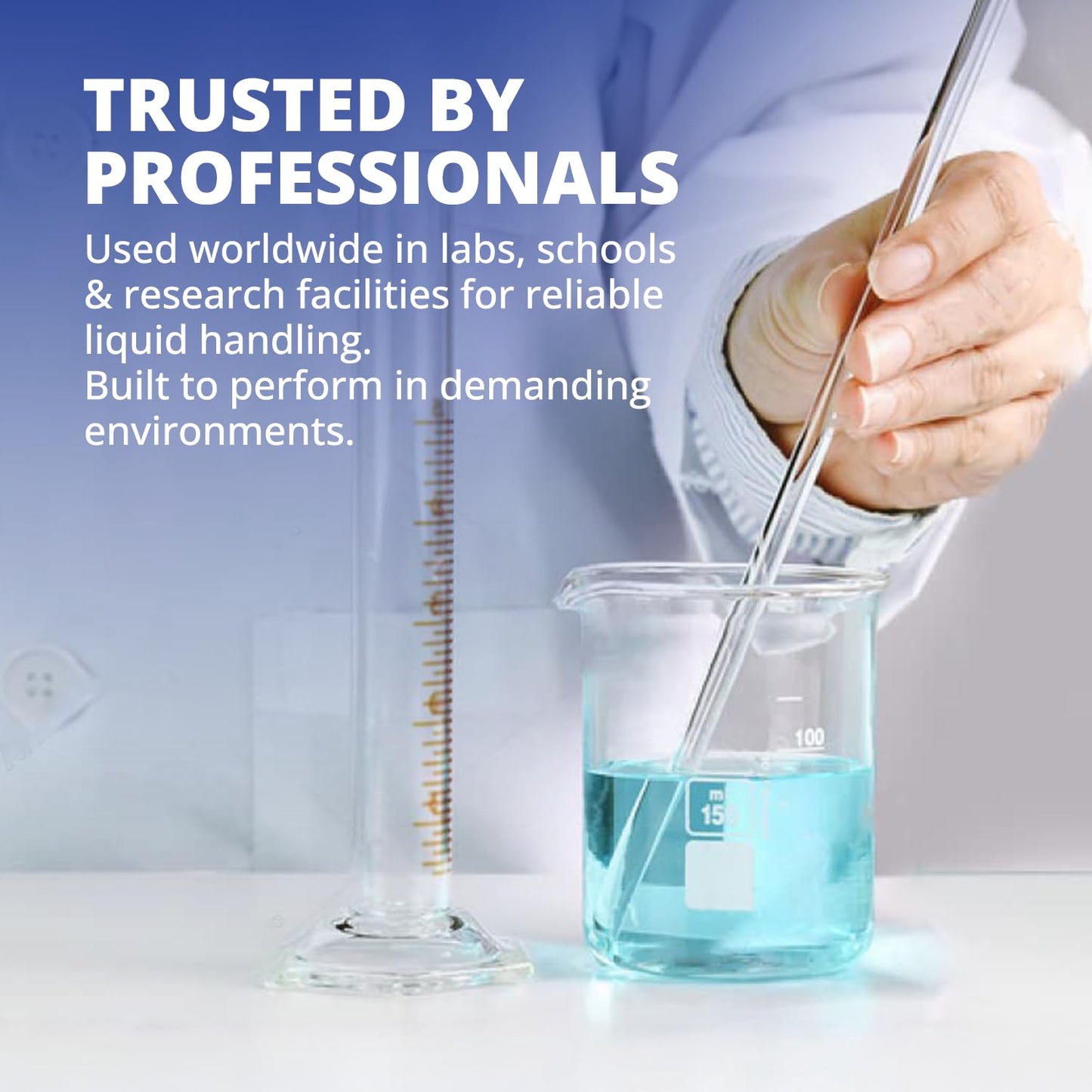 United Scientific™ (1,000mL) 1 Liter Beaker - Low Form Griffin, Double Scale Graduation Chemistry Glassware, 3.3 Borosilicate Glass Beaker with Pour Spout, Beaded Rim and Autoclavable, 1 Each