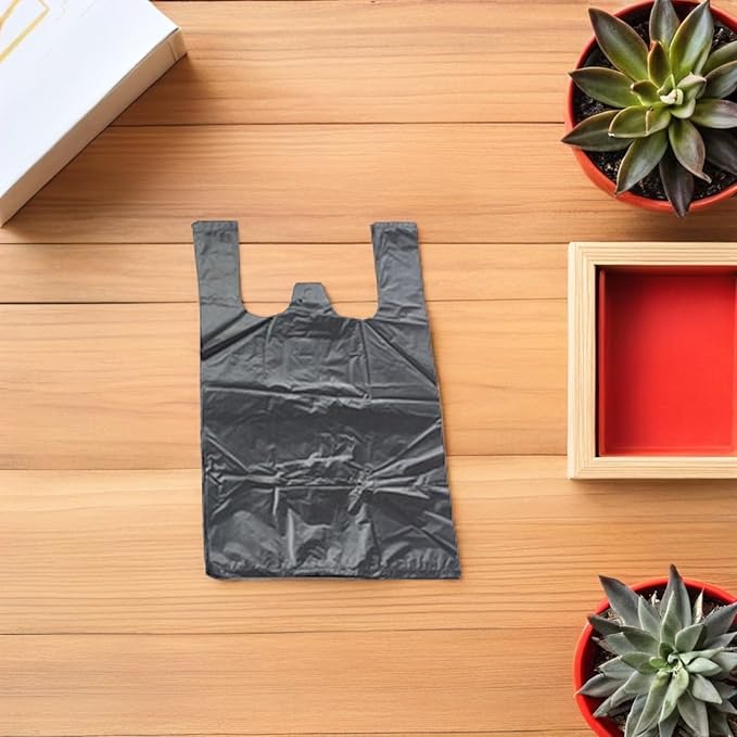 Vest Trash Bags for Car 200pcs Disposable Mini Small 18X26 Inch Black Sanitary Litter Waste Bags Personal Garbage Disposal for Vehicle Use