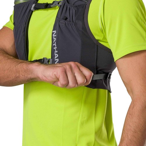 Nathan Hydration Vest for Running - Ultra-Lightweight, Compression-Fitted Running Vest for Men & Women with Power Mesh - Includes 14oz Hydrapak Soft Flask - Pinnacle Featherlite, L-XL