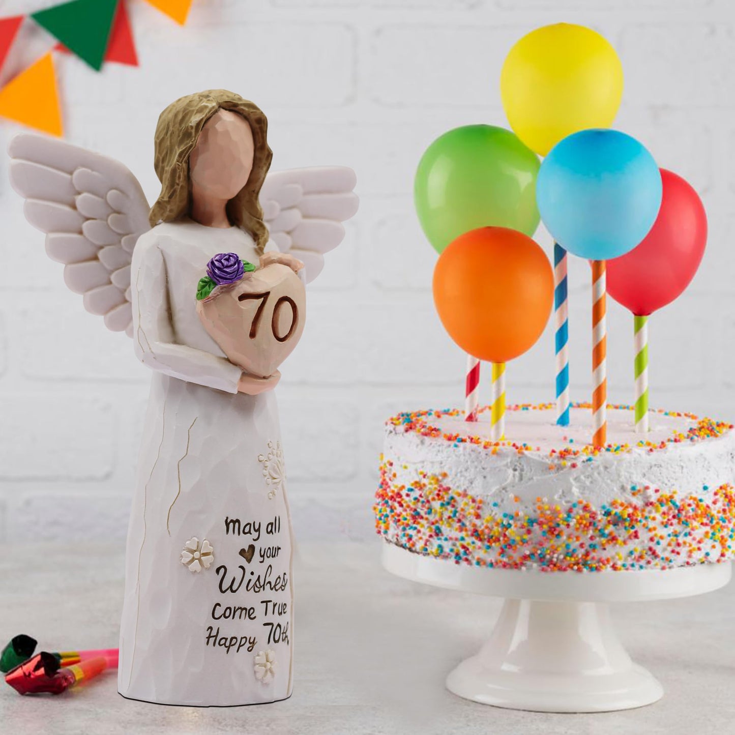 AcowSpt 70th Birthday Gifts for Women, Meaningful 70th Birthday Gifts, Sculpted Hand-Painted Figurine