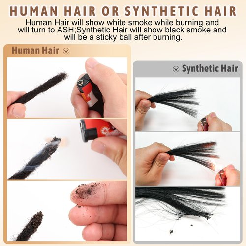 10'' Human Hair Wavy Dreadlocks – 30 Strands Curly Loc Extensions, 0.6cm Diameter, Natural Looking and Lightweight, Great for Loc Style Refresh