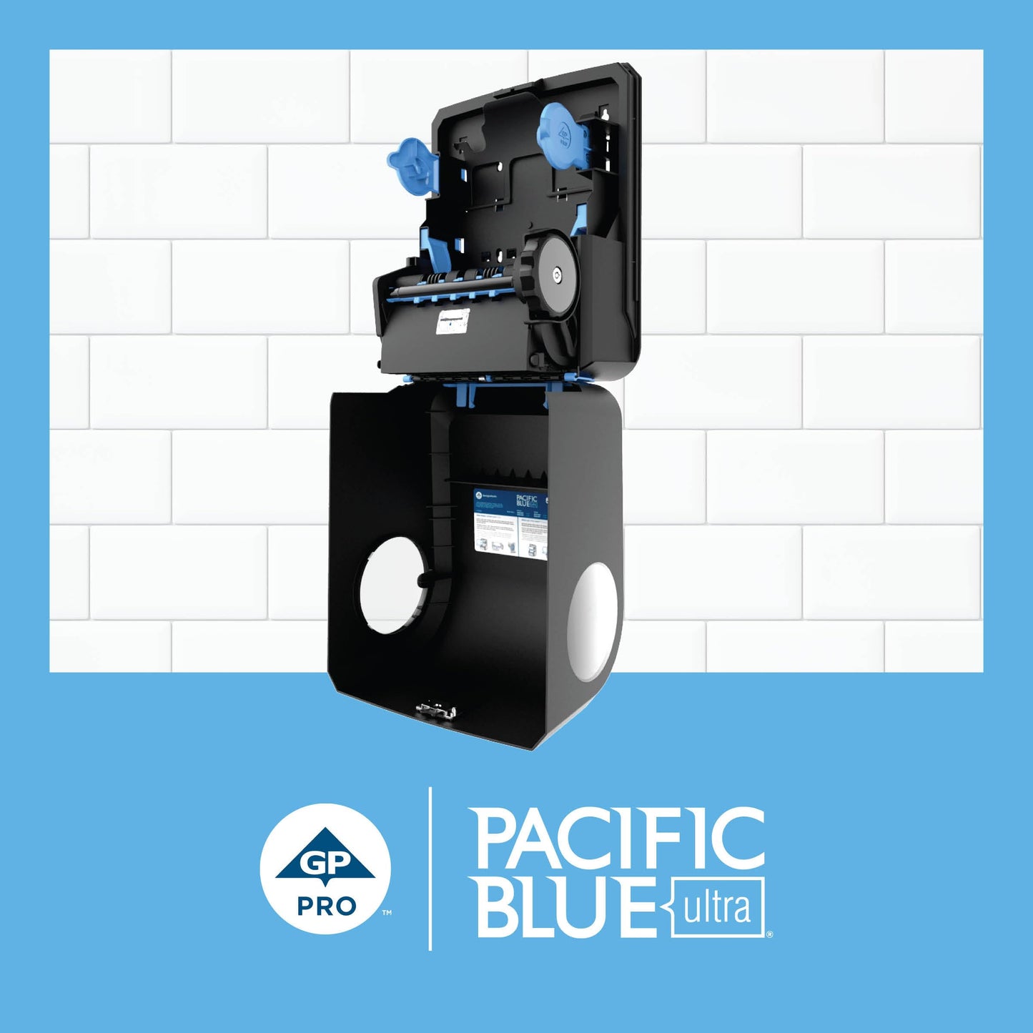 Georgia-Pacific Pacific Blue Ultra 8" High-Capacity Mechanical Touchless Paper Towel Dispenser by GP PRO (Georgia-Pacific), Black, 59589, 12.9" W x 9" D x 16" H, 1 Dispenser