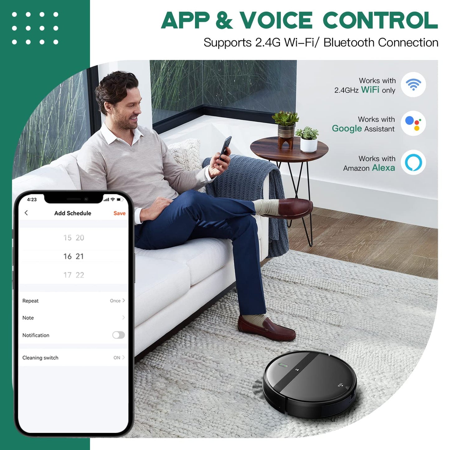 Kilgone G20 Robot Vacuum and Mop Combo - Smart 3D Avoidance, Powerful Suction, Hands-Free Cleaning, Black + Blue