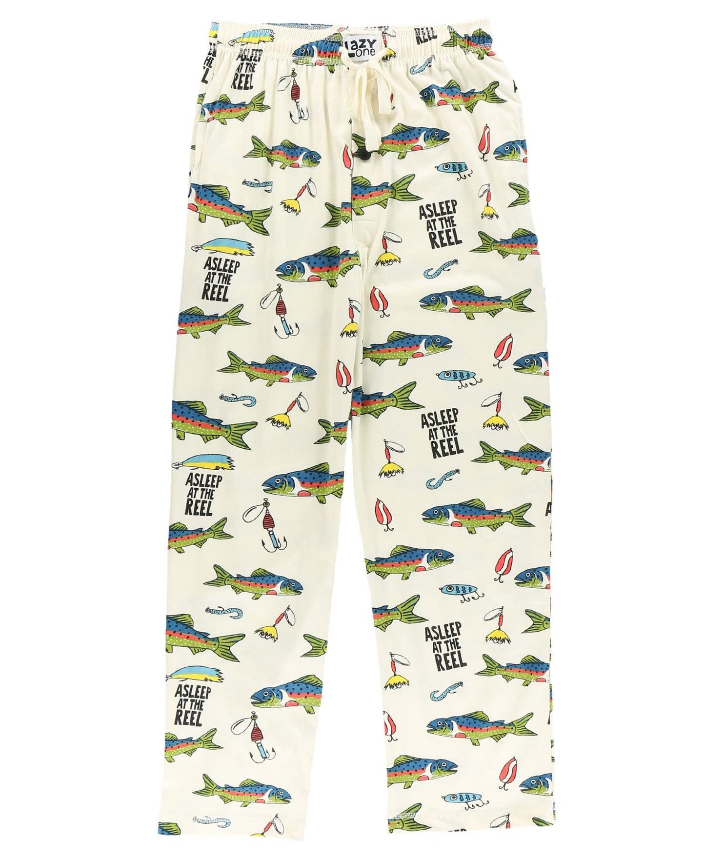 Lazy One Funny Ocean Pajama Pants For Men, Men's Separate Bottoms, Lounge Pants, Fishing, Outdoors (Asleep At The Reel, X-LARGE)
