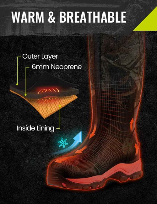 TIDEWE Hunting Boot for Women, Insulated Waterproof Sturdy Women's Hunting Boot, 6mm Neoprene and Rubber Outdoor Boot Next Camo G2（Pink Size 8）