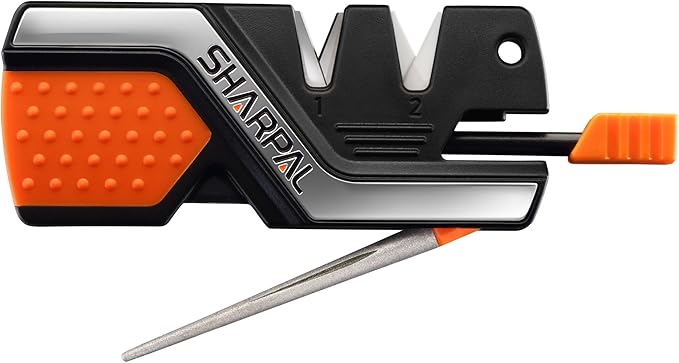SHARPAL 101N 6-in-1 Pocket Knife Sharpener & Survival Tool – Diamond Sharpening Rod, Fire Starter Ferro Rod, Whistle – Sha...