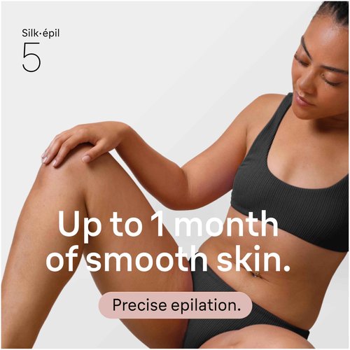 Braun Epilator Silk-épil 5, Hair Removal Device, Women Shaver & Trimmer, Wet and Dry, Includes Skin Contact Cap, SE5-011, Grey