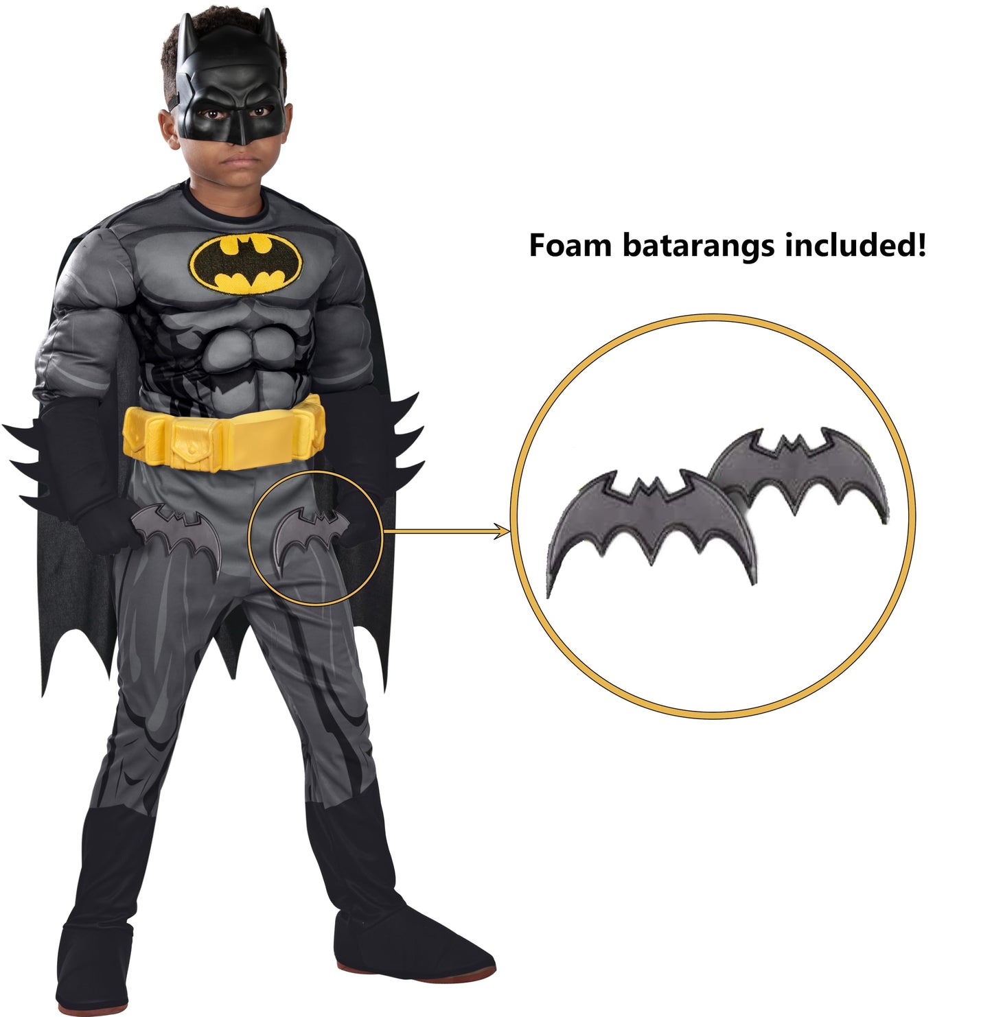 Rubies Child's DC Batman Muscle Chest Costume with Accessories, X-Small
