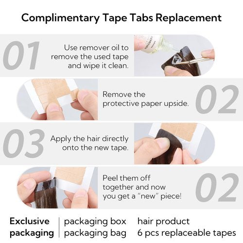 HOTBANANA Tape in Hair Extensions, 18 Inch 40pcs 100g Balayage Natural Black to Chestnut Brown Straight Remy Human Tape Hair Extensions