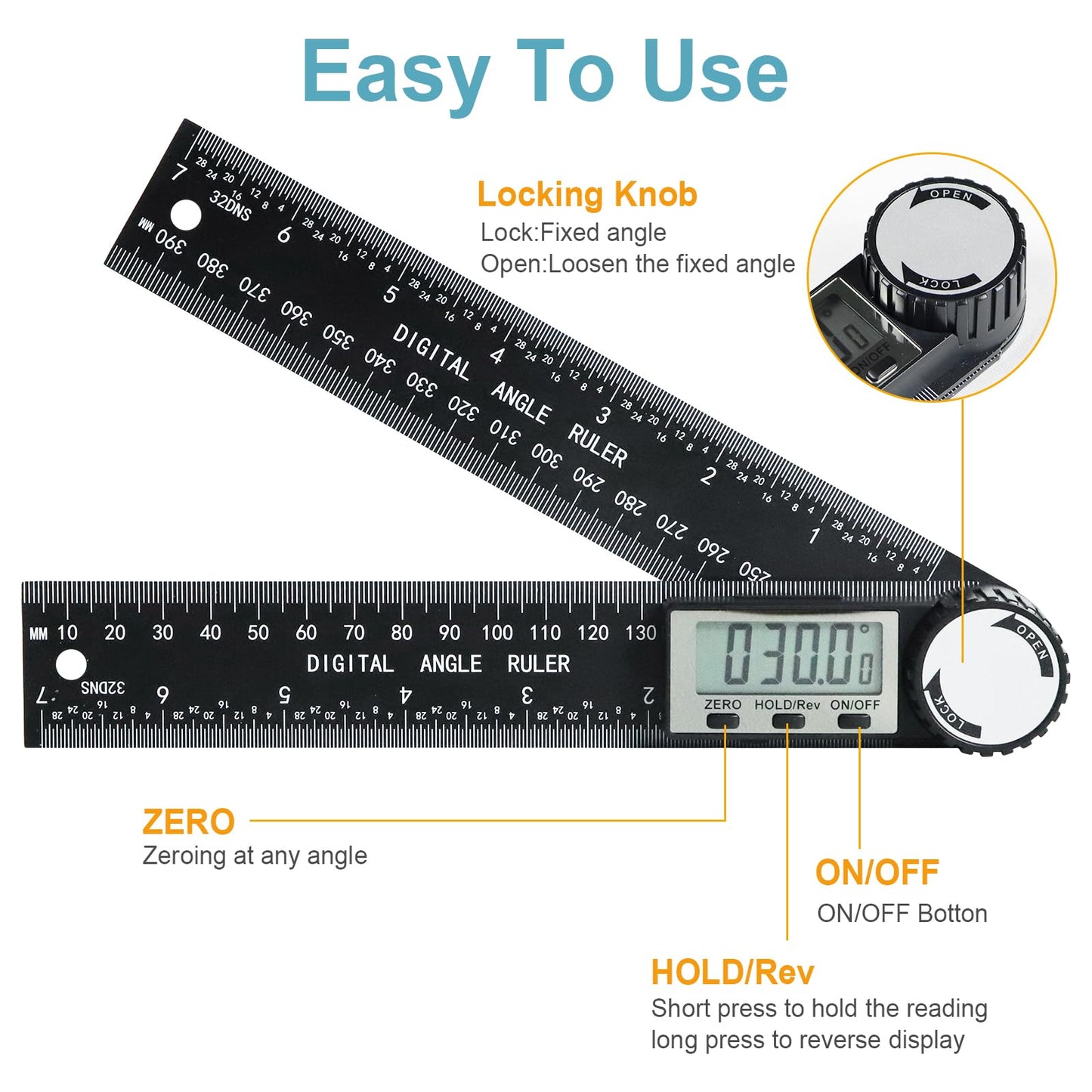 Third Generation Protractor Angle Finder, Digital Angle Ruler with 7inch/200mm, Angle Gauge for Woodworking/Carpenter/Construction Tools(2 Batteries Included) (Enhanced ABS)