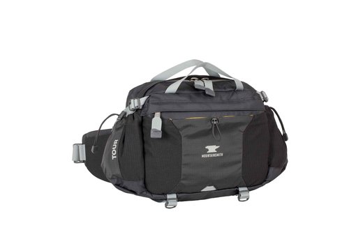 Mountainsmith Tour Lumbar Waist pack, Running, Hiking, Cycling, Travel, and Outdoor Sport Activities with Dual Water Bottle Holders, Grey Black
