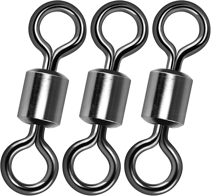 Alwonder Fishing Barrel Swivels, 40 to100-Pack Swivels Fishing Tackle Freshwater Saltwater Swivel Rolling Swivel Heavy Dut...