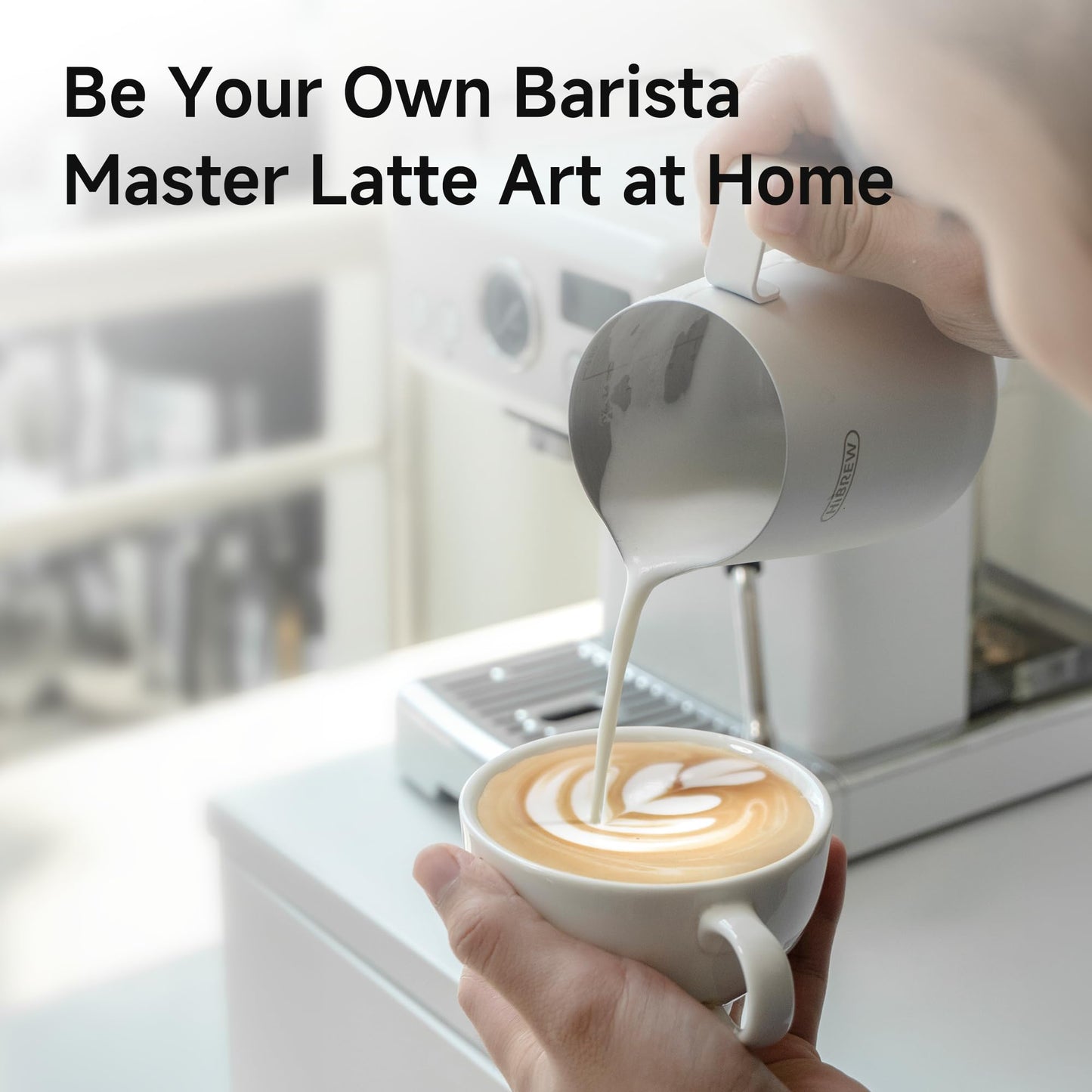 HIBREW H10Plus - Programmable Espresso Machine - 58mm Portafilter in Stainless Steel - Temperature & Cup Volume Adjustable at will - With Intelligent Display Screen & Pressure Gauge.