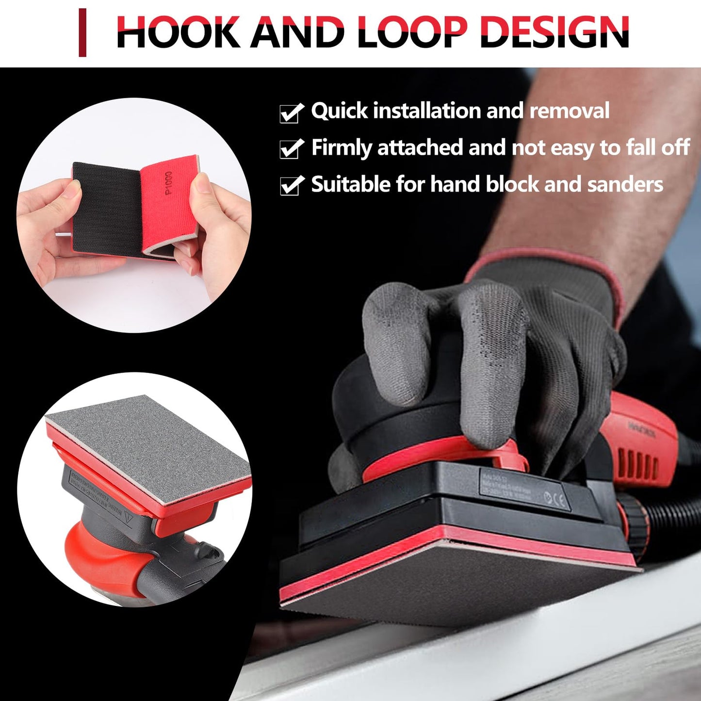 32PCS Sanding Sponge Kit, 180-3000 Grit Hook & Loop Wet Dry Sanding Sponges for Wood, Metal, Auto Body - Foam Sanding Pads for Furniture, Crafts, Drywall, and Model Polishing