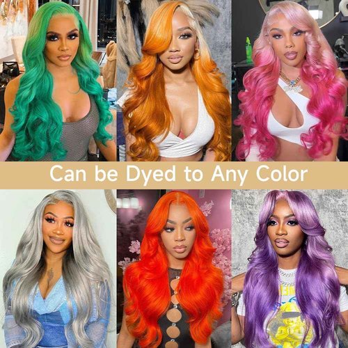 KEGOO 613 13x6 Lace Front Wig Human Hair 28 Inch Blonde Wig Human Hair 200% Density Body Wave HD Blonde Lace Frontal Wig Pre Plucked 613 Lace Front Wig Human Hair