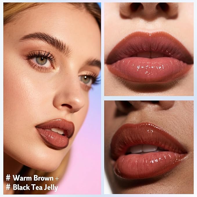 KIMUSE Lip Stain Peel Off & Lip Oli Set, Long Lasting Lip Liner Stain, Waterproof, Transfer-Proof, Hydrating Shine Lip Oil with Vitamin E & Jojoba Oil