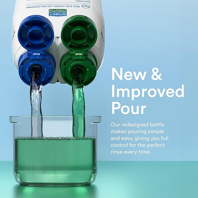 SmartMouth DDS Activated Clinical Mouthwash & Original Activated Mouthwash - Adult Mouthwash for Fresh Breath - Clean Mint Flavor (Clinical) & Fresh Mint Flavor (Original), 16 fl oz Each
