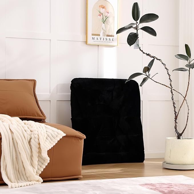 Givjoy Comfy Folded Chair, Soft Faux Fur Oversized Folding Chair, Flexible Lounge Lazy Chair for Kids Girls Teens Adults, Moon Chair for Dorm Rooms, Bedroom, Living Room