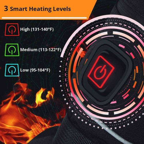 AKASO Heated Gloves for Men Women, Electric Heated Ski Gloves with 3 Heating Modes, Thermal Insulation Winter with Rechargeable Battery-Overheating Protection- Best Gift (Black, X-Large)