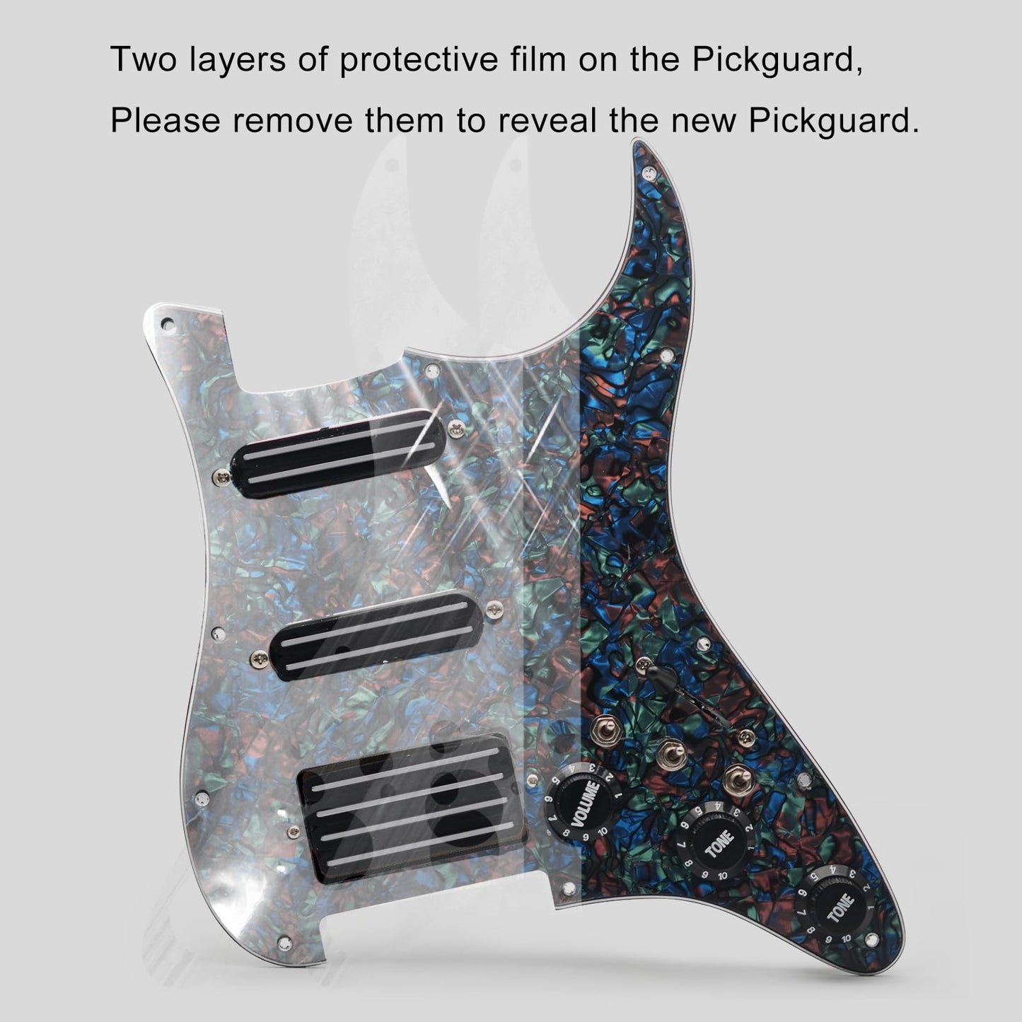 Ssh-Coil Splitting Electric Guitar Pickguard Two Mini Humbucker + One 4 Coil Pickup High Output-(9K/9K/18K) Loaded Prewired Scra