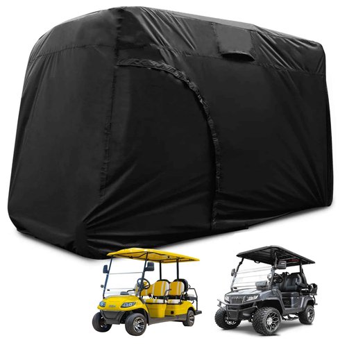 Joymo Golf Cart Cover, Golf Club Car Covers 2/4/6 Passenger,125"/138"/156" Waterproof Covers for EZ GO Golf Cart, Dustproof Club Car Seat Covers Protective Enclosure(126" L x 56" W x 78" H)