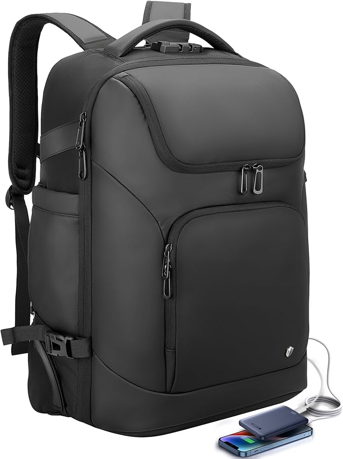 RoyalAnt Backpack for Men, Anti Theft Convertible Laptop Backpack with Wheels,50L Rfid Personal Item Wheeled Backpack for ...