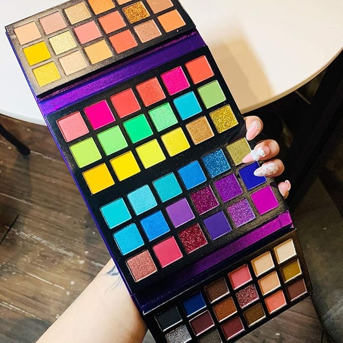 BestLand 72 Colors Ultra Secret Eyeshadow Palette, 4 in1 Color Board Matte Shimmer Glitter Nude Natural All In One Makeup Palette Blendable Pigmented Make Up Green Eye Shadow Pallet Gift Kit