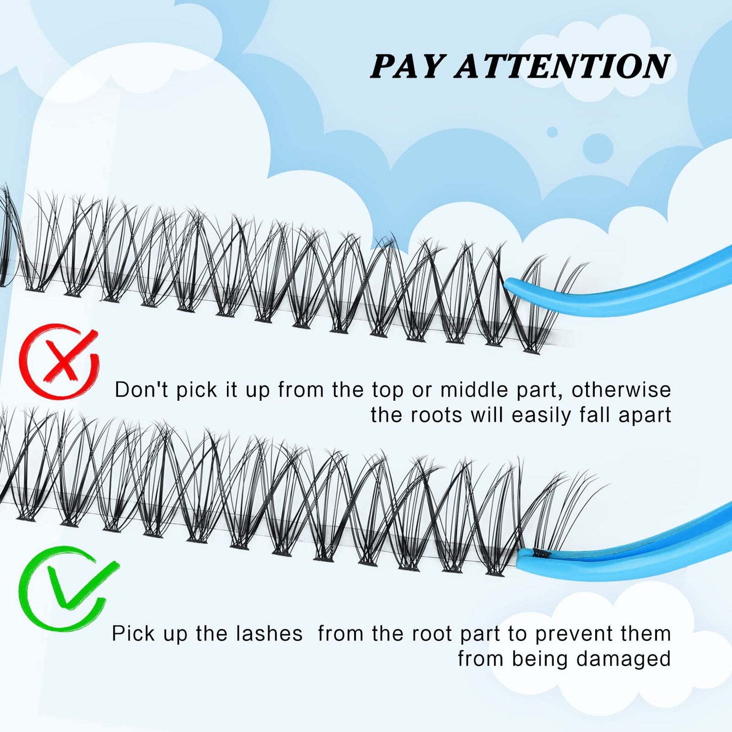 300 Pcs Individual Lashes Lash Clusters DIY Lash Extension Cluster Lashes that Look Like Eyelash Extensions Self Applicaton at H