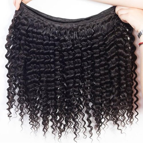 14A Deep Wave Bundles Human Hair 14 16 18 Inch, Full and Silky 100% Unprocessed Brazilian Virgin Human Hair Extensions Natural Black (Deep Wave Bundles, 14 16 18)